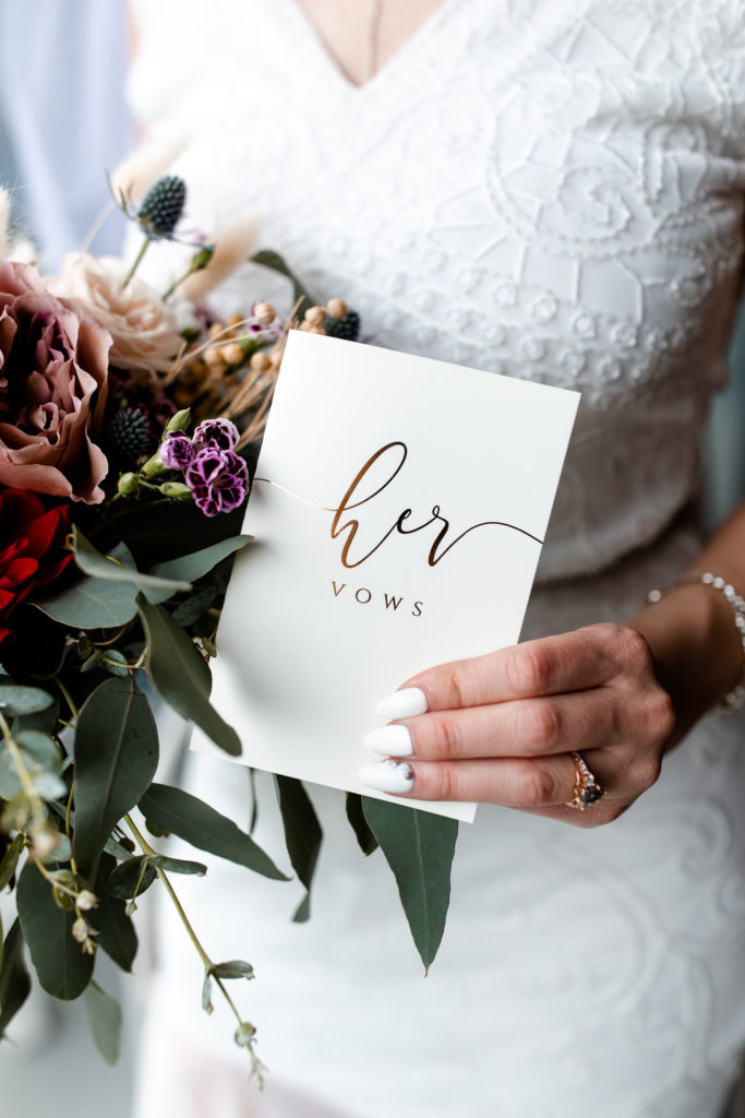 "her vows" book for elopement