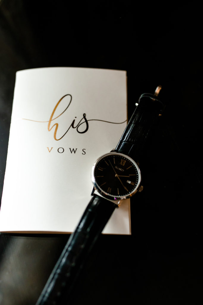 vow book and watch elopement detail photos