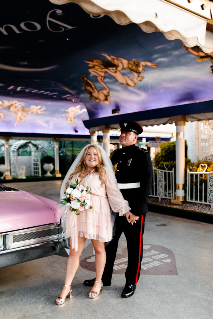 A UK couple eloping at A Little White Chapel under the Tunnel of Love