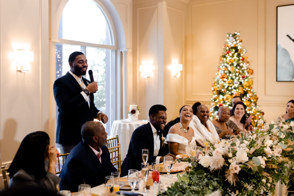 Family speeches at this Christmas JW Marriott Las Vegas wedding reception