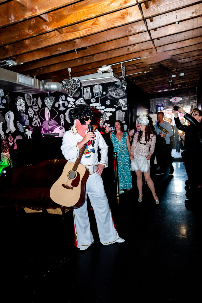 Elvis performing at this Las Vegas wedding reception