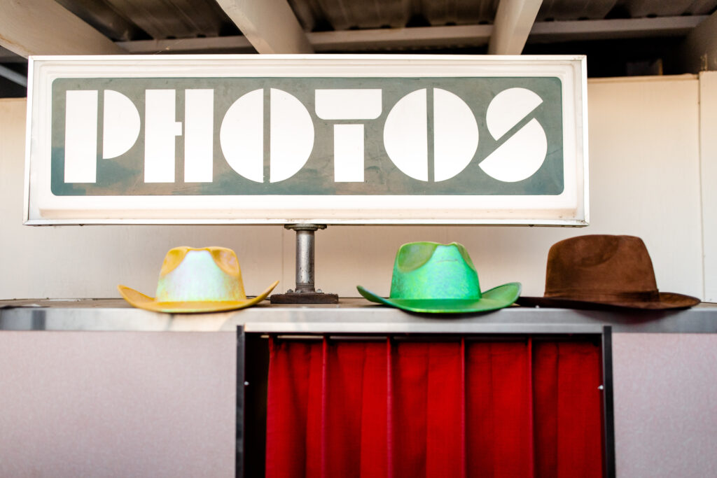 Classic photobooth and props at Velveteen Rabbit in Las Vegas