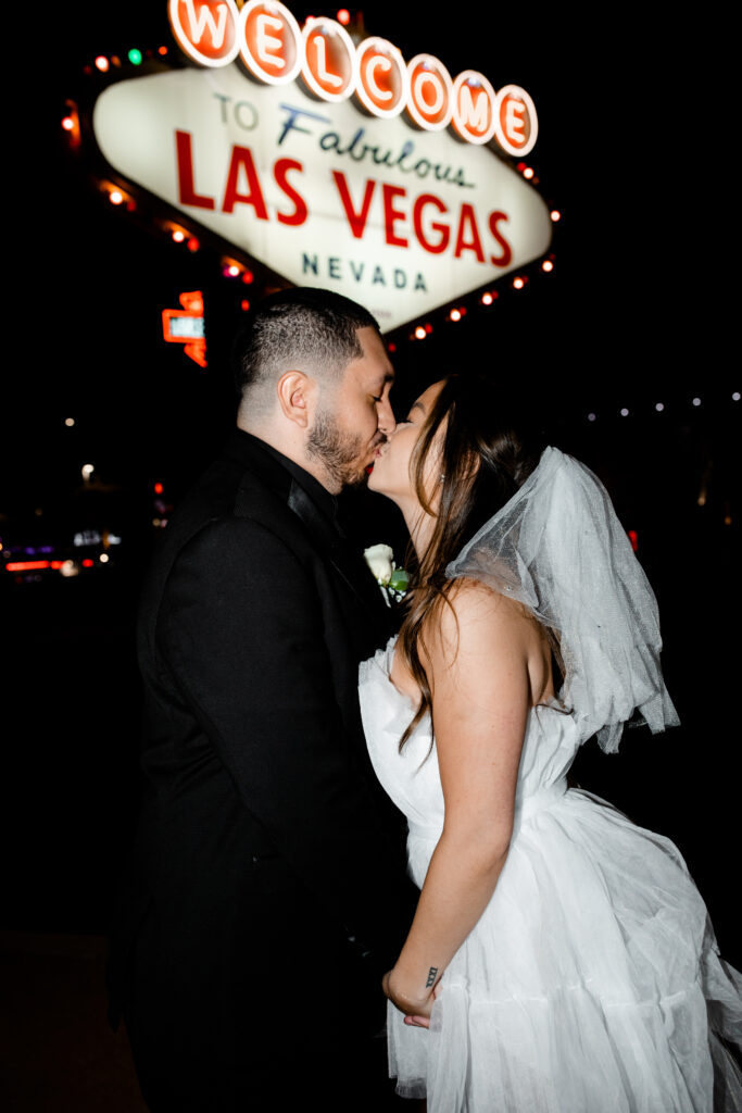 A couple eloping in Las Vegas