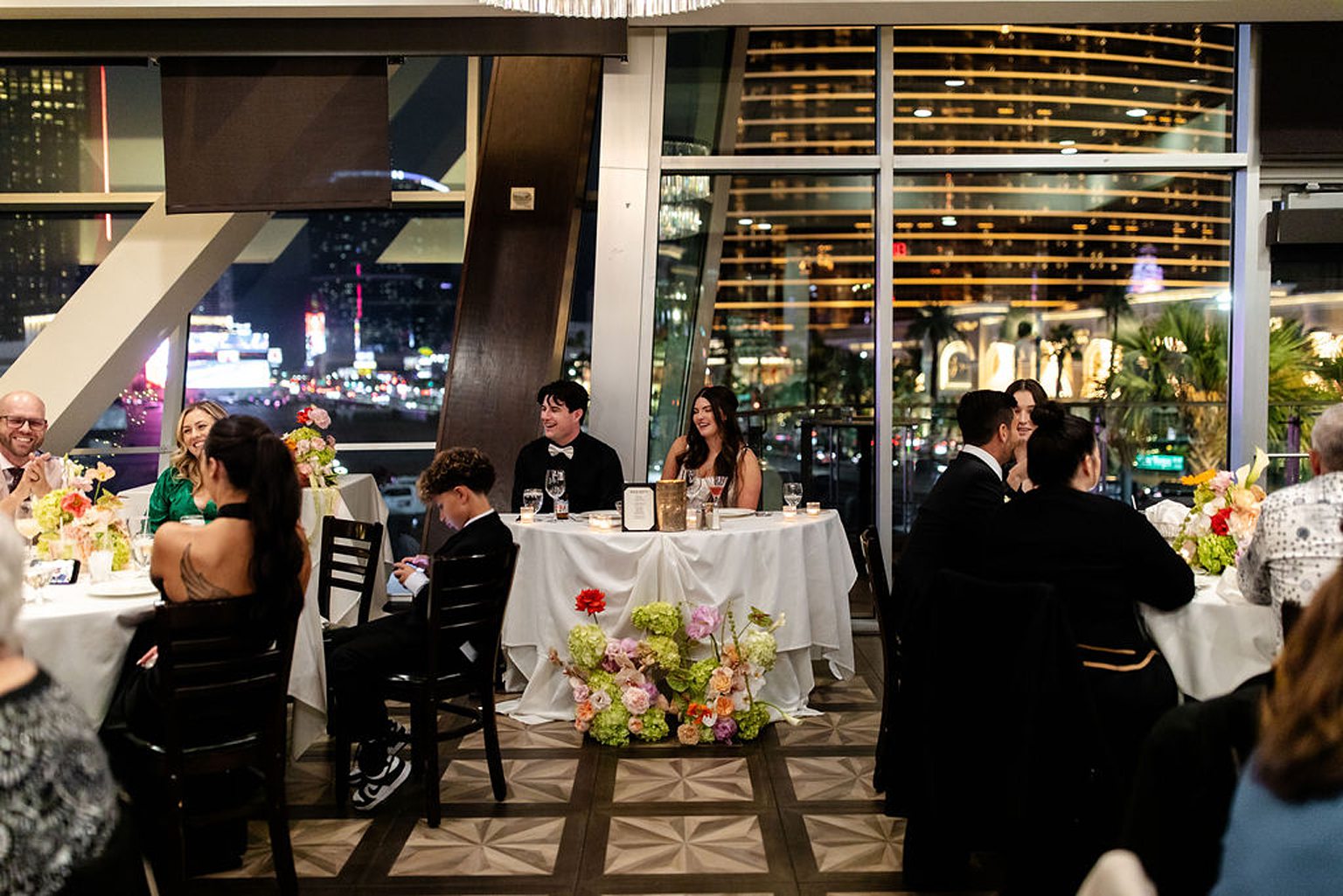 Indoor Las Vegas wedding reception at Maggiano's Little Italy