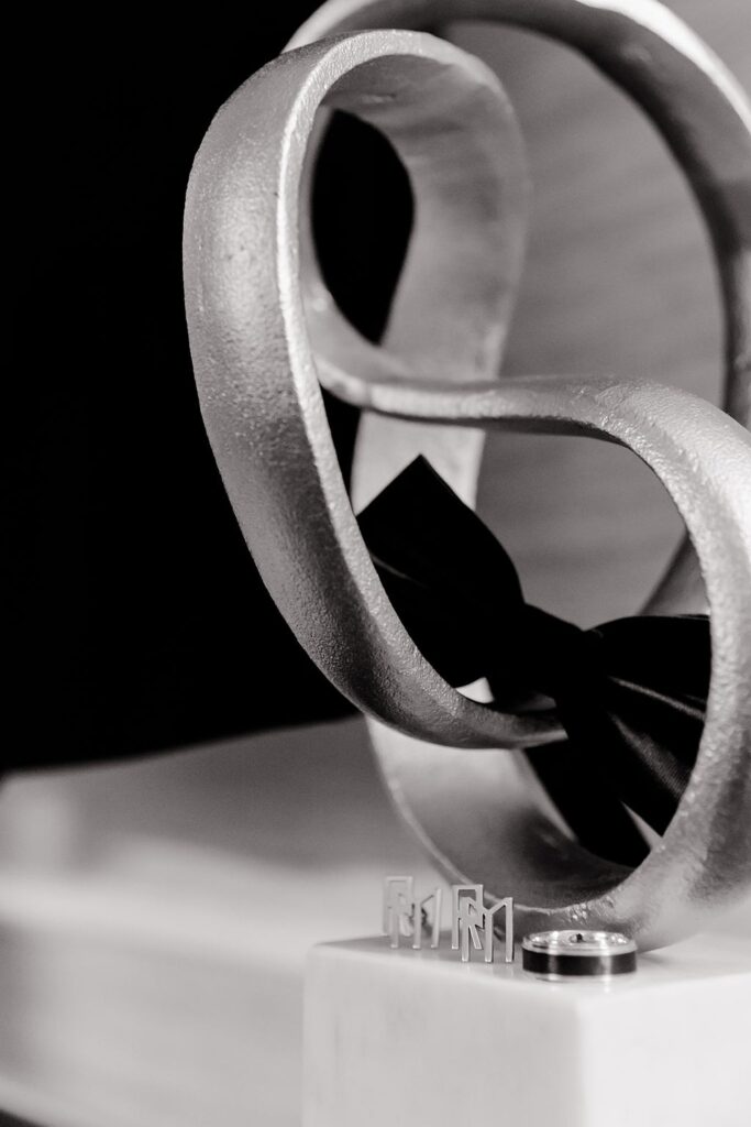 Black and white grooms detail photography