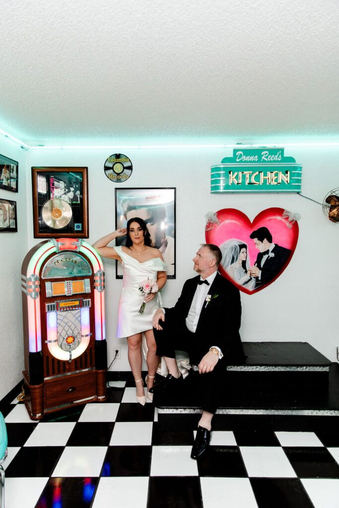 Bride and grooms Viva Las Vegas wedding portraits