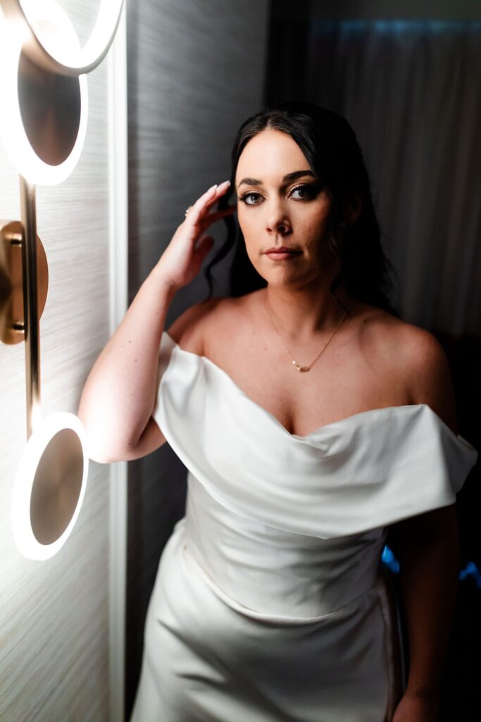 Indoor Las Vegas bridal portraits at Paris Hotel