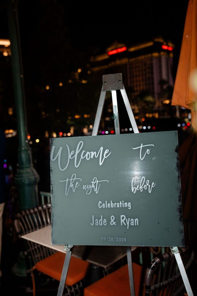 Las Vegas welcome wedding weekend sign