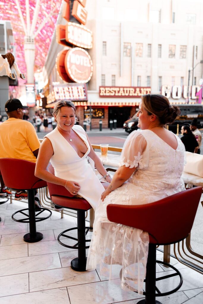 Couple sitting together at Carousel Bar in Vegas