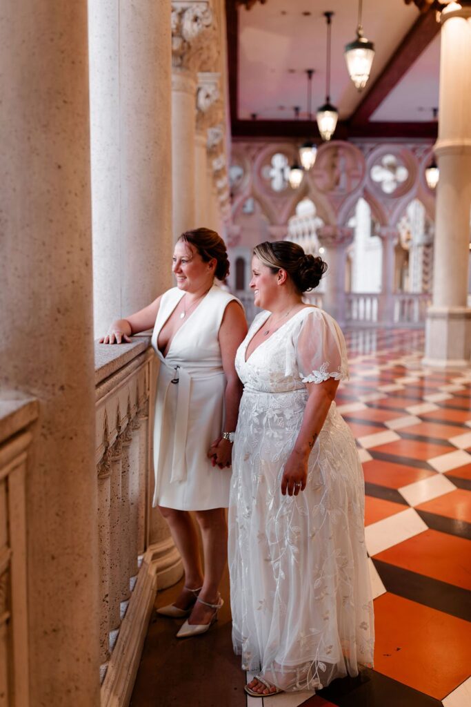 Couple posing for their wedding photos at The Venetian
