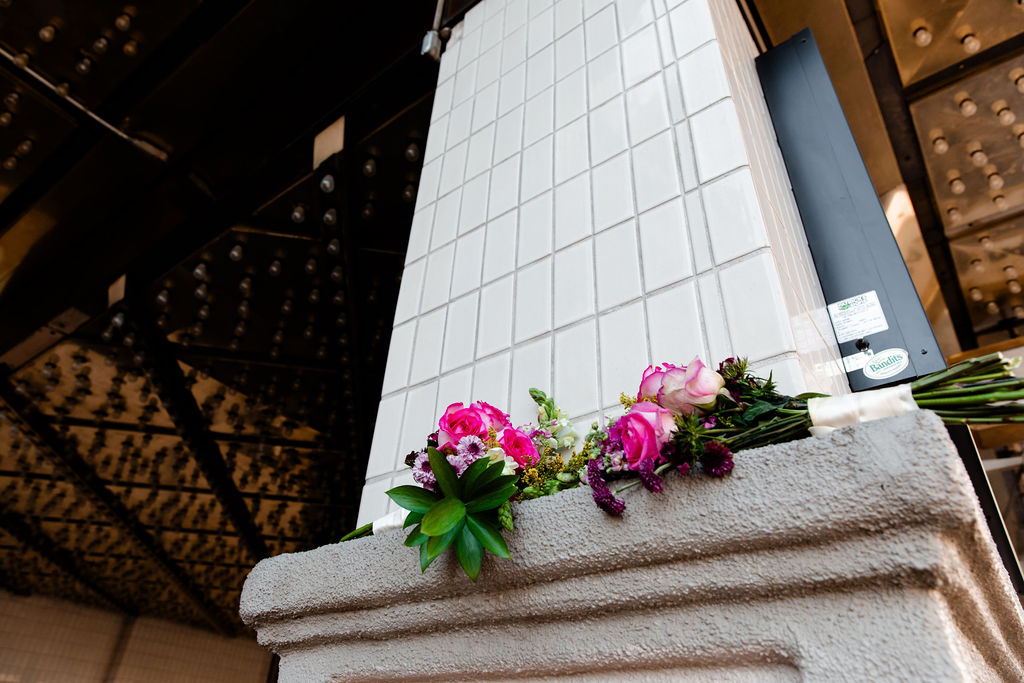LGBTQ+ brides wedding flowers detail shot