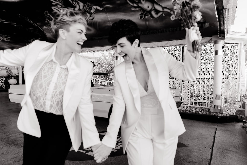 Couple laughing and having fun