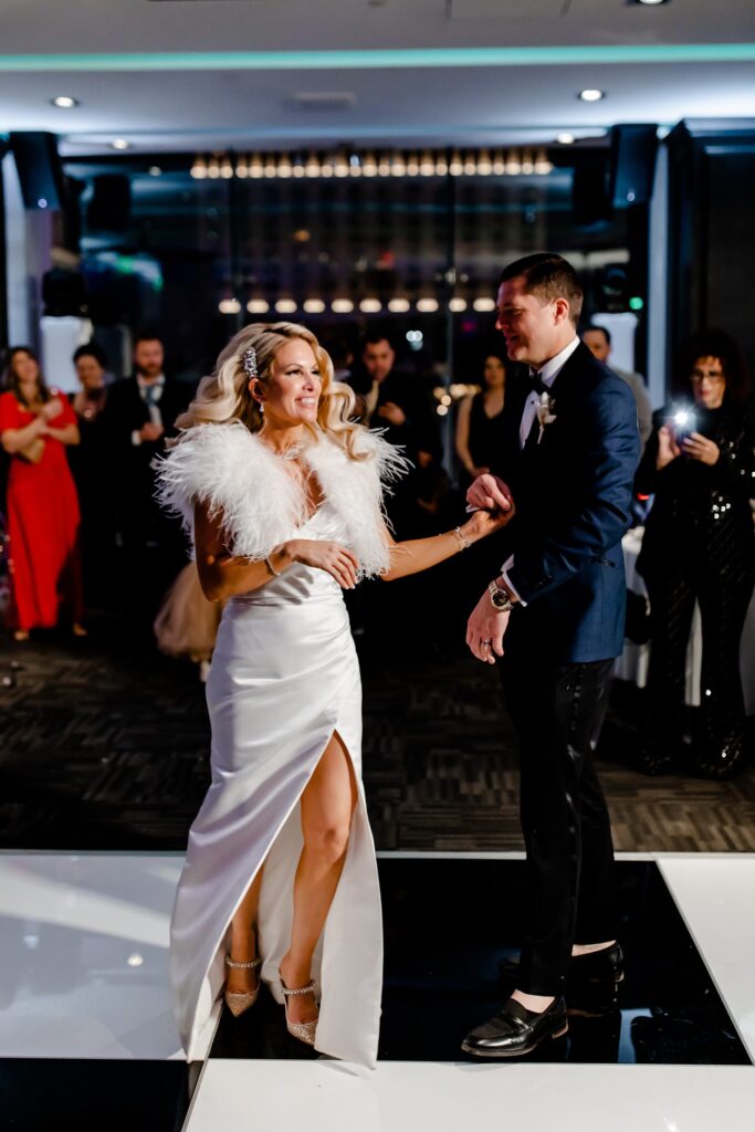 Bride and groom dancing during their A Las Vegas wedding reception at The LOFT at Cabo Wabo