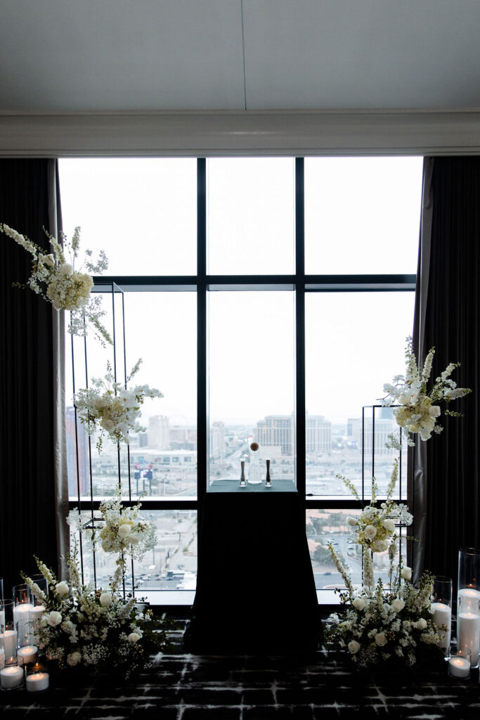 Las Vegas wedding ceremony in The Moon Room at The Palms