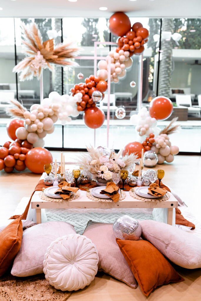 Spa bachelorette party set-up at Red Rock Spa by Well & Being in Las Vegas