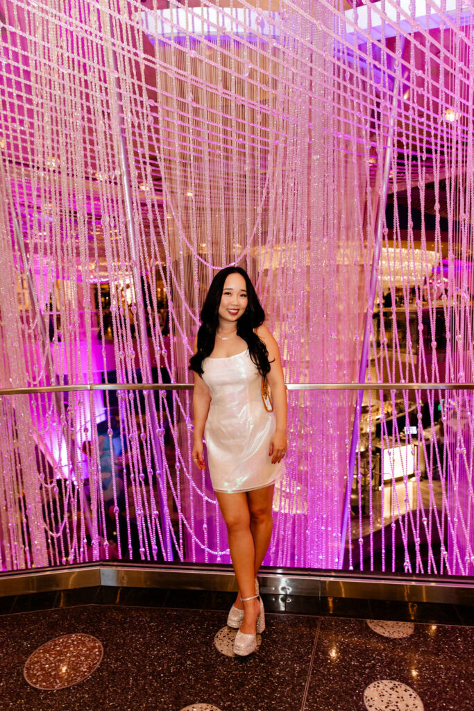 Bride posing for photos in Las Vegas