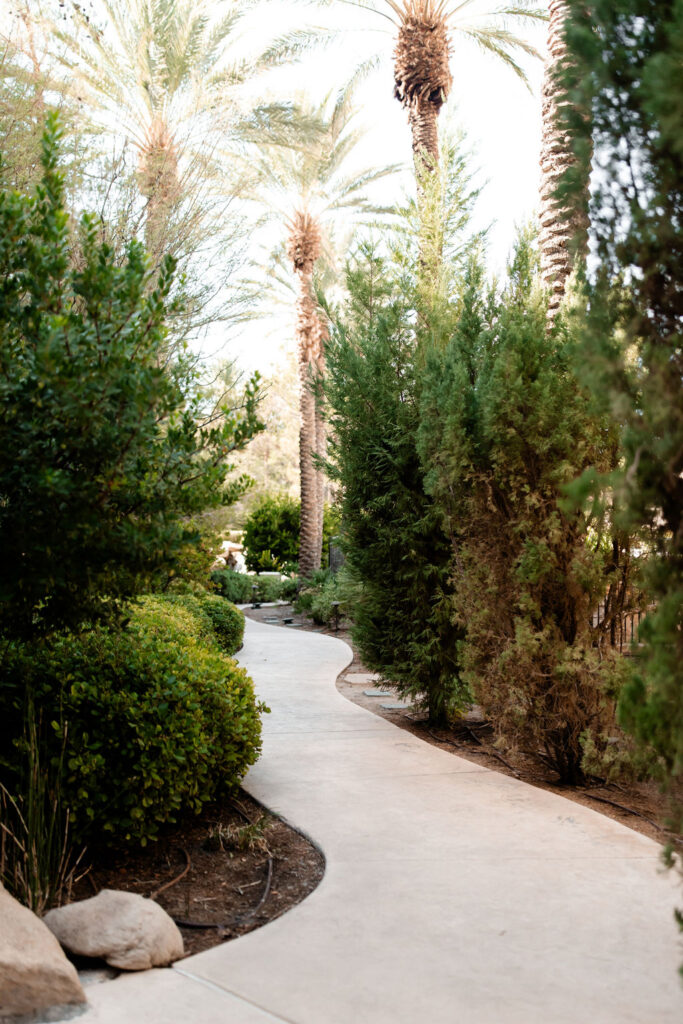 Beautiful winding pathways at JW Marriott wedding venue in Las Vegas, Nevada