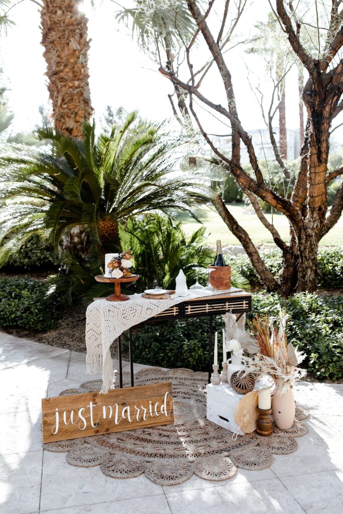 JW Marriott Las Vegas elopement reception set up