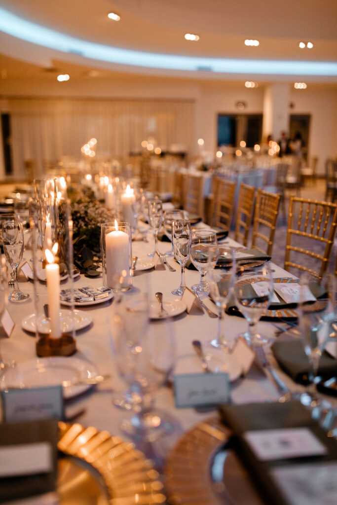 A romantic indoor JW Marriott Las Vegas wedding reception