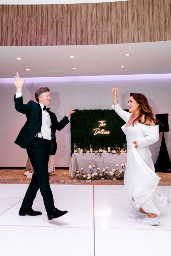 Bride and groom dancing during their JW Marriott Las Vegas wedding reception