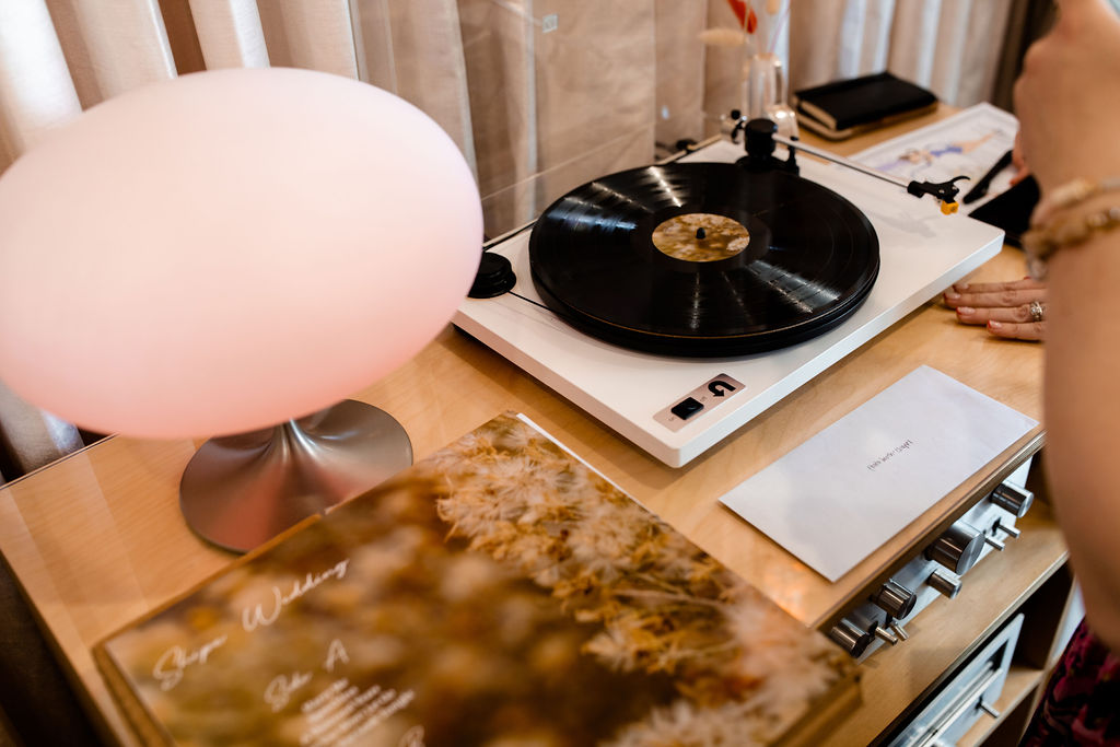 The record player at Sure Thing Chapel in Las Vegas